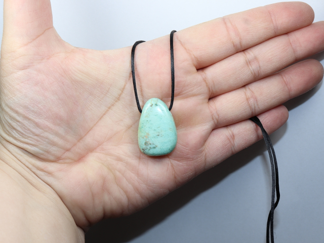 chrysocolla with cord or silver 925