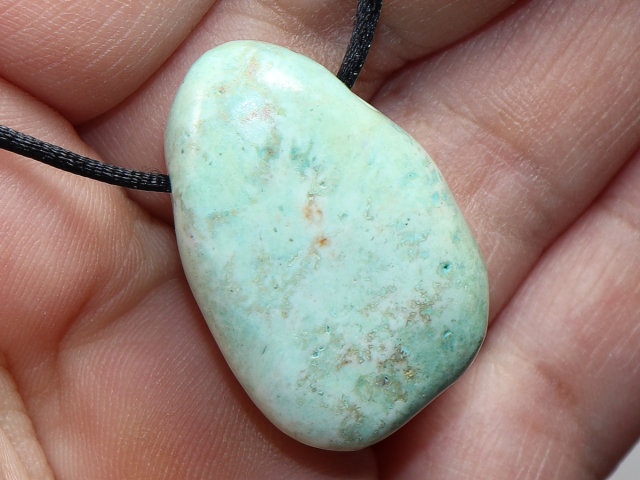 chrysocolla with cord or silver 925