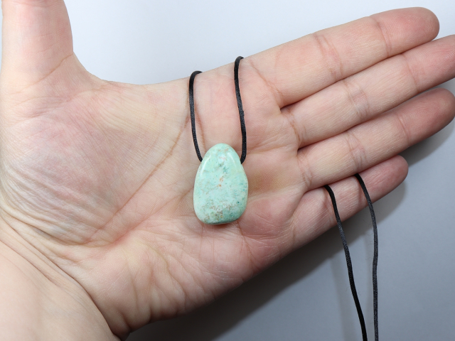 chrysocolla with cord or silver 925