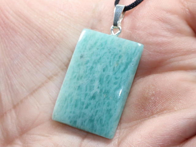 amazonite with cord or silver 925