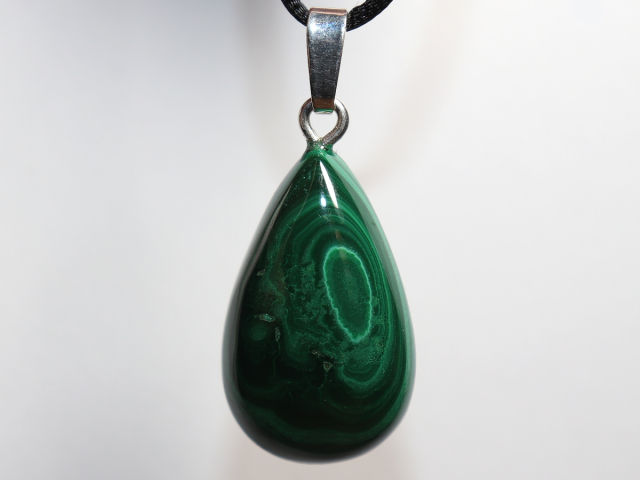 malachite with cord or silver 925