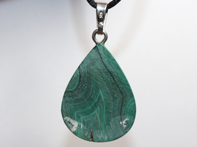Preview: malachite with cord or silver 925