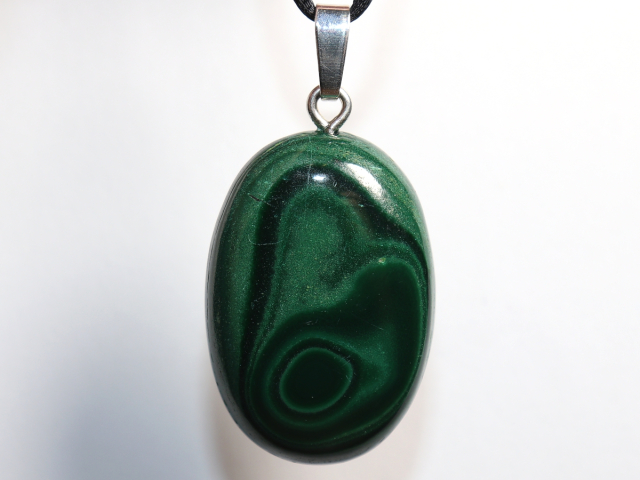 malachite with cord or silver 925