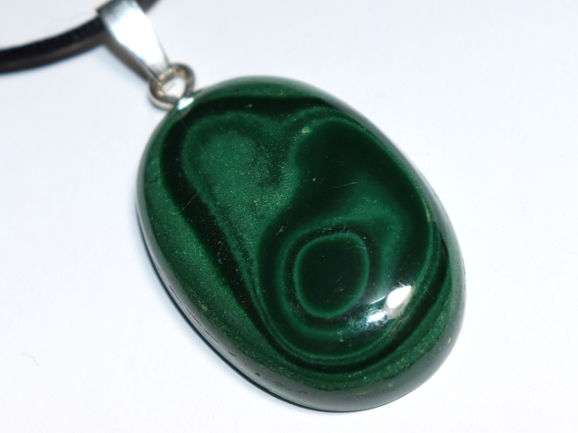 malachite with cord or silver 925