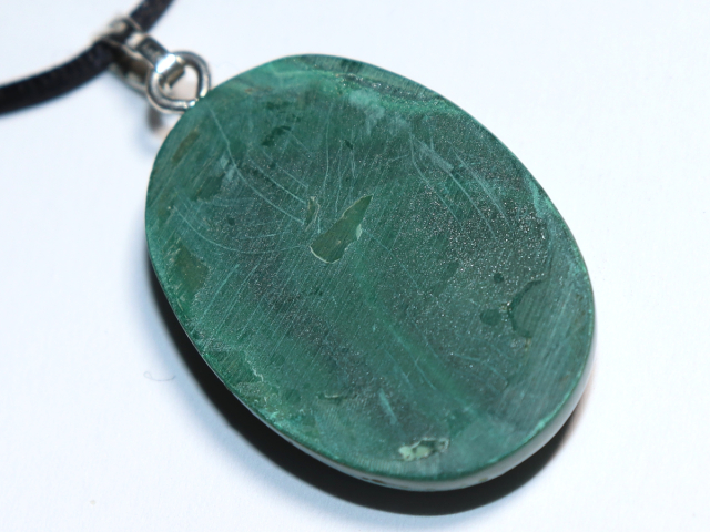 malachite with cord or silver 925