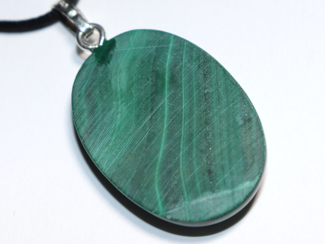 malachite with cord or silver 925