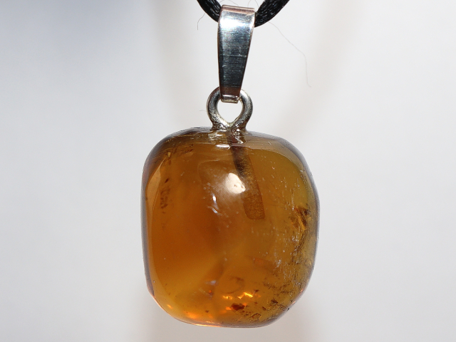 honey calcite with cord or silver 925
