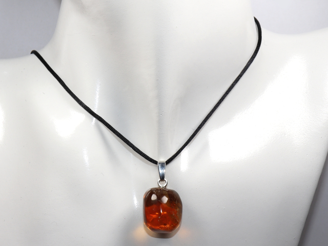 honey calcite with cord or silver 925