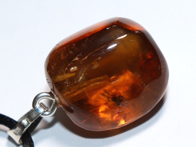 honey calcite with cord or silver 925