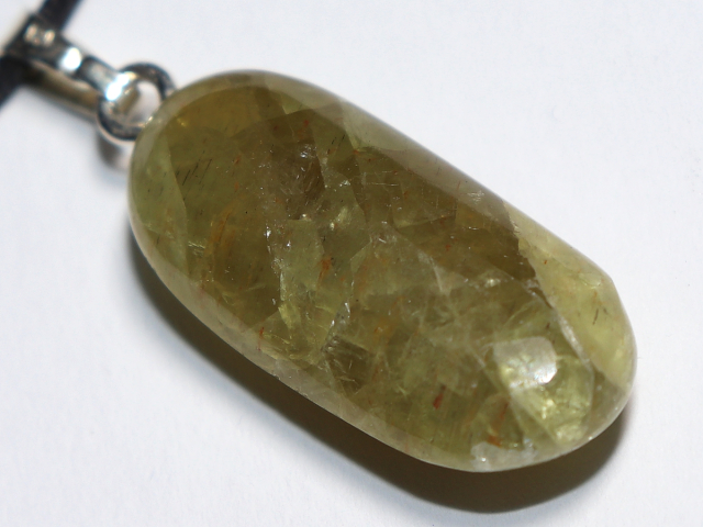 apatite with cord or silver 925