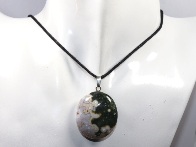 ocean jasper with cord or silver 925