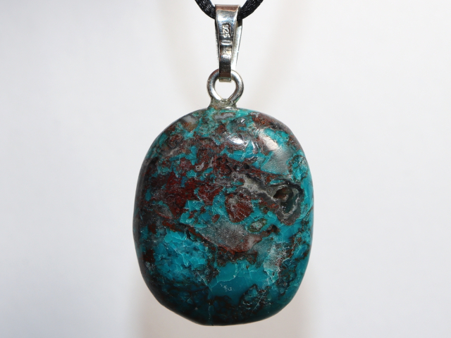 chrysocolla with cord or silver 925