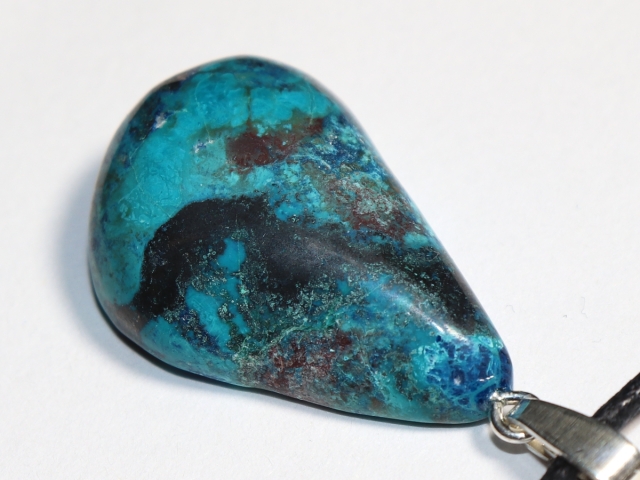 chrysocolla with cord or silver 925