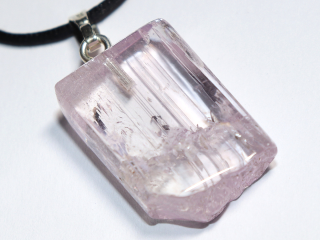 kunzite with cord or silver 925