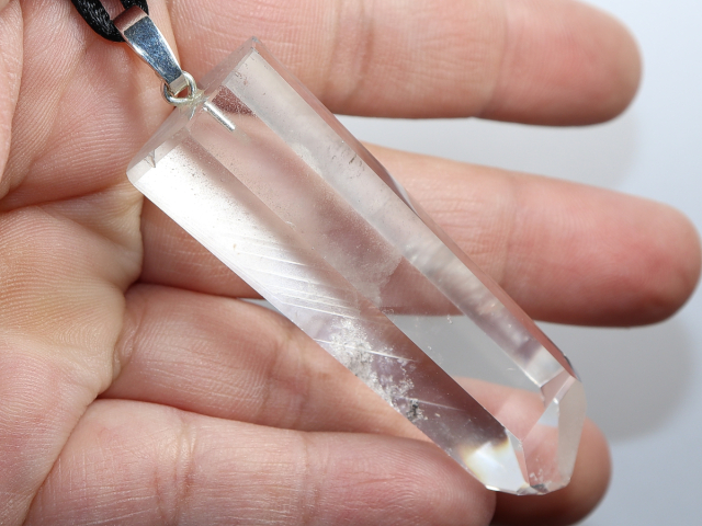 phantom quartz with cord or silver 925