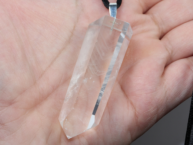 phantom quartz with cord or silver 925