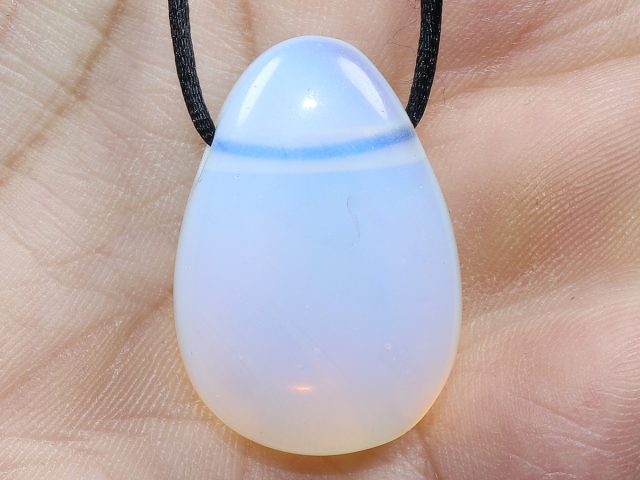 opal glass with cord or silver 925