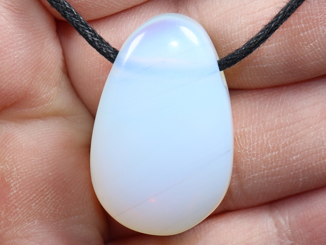 opal glass with cord or silver 925