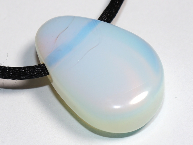 opal glass with cord or silver 925