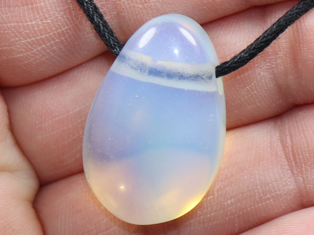 opal glass with cord or silver 925