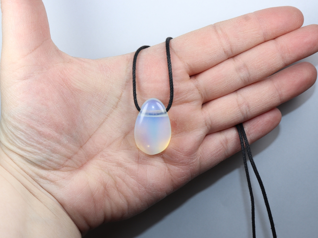 opal glass with cord or silver 925