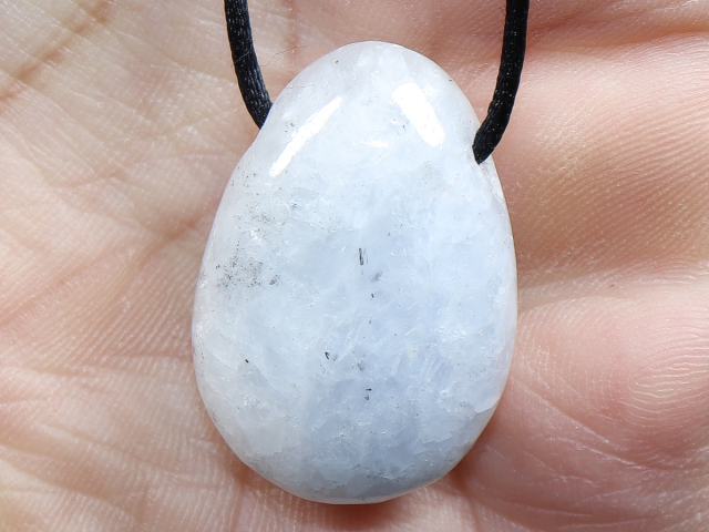 blauer Calcit mit Band oder Silber 925