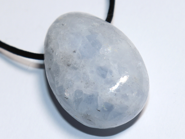 blauer Calcit mit Band oder Silber 925