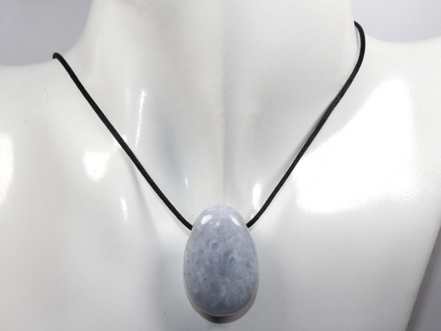 blauer Calcit mit Band oder Silber 925