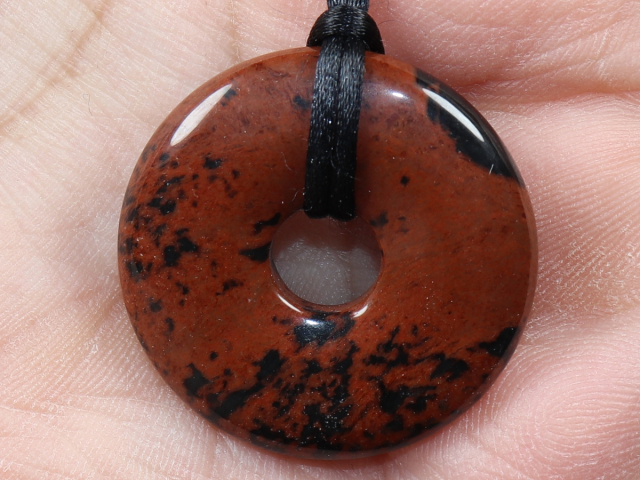 mahogany obsidian with cord