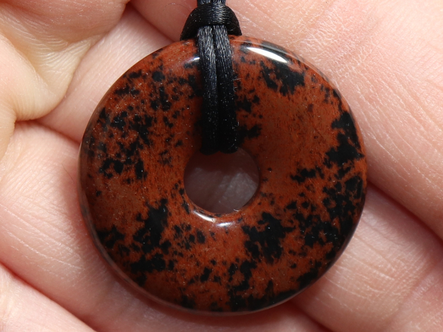 mahogany obsidian with cord