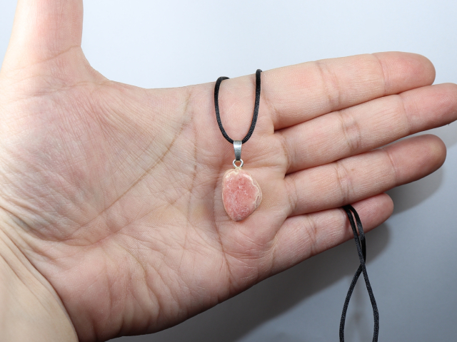 rhodochrosite with cord or silver 925