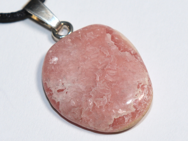 Preview: rhodochrosite with cord or silver 925