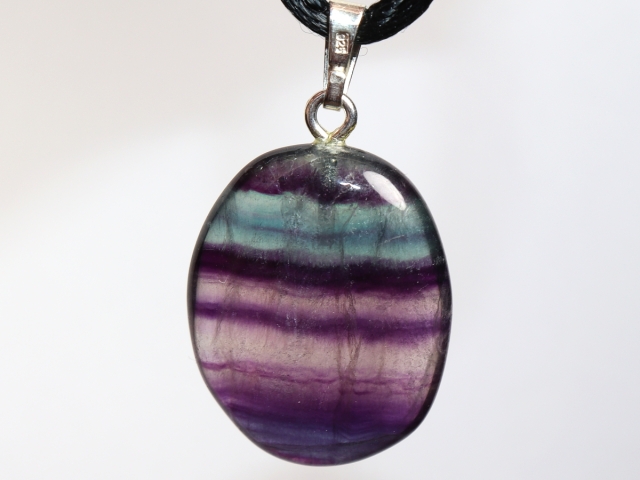 fluorite with cord or silver 925