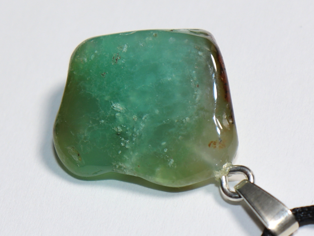 Preview: chrysoprase with cord or silver 925