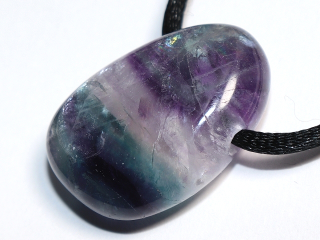 fluorite with cord or silver 925