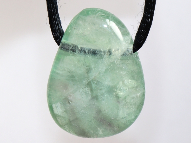 fluorite with cord or silver 925