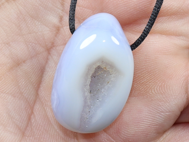 chalcedony with cord or silver 925