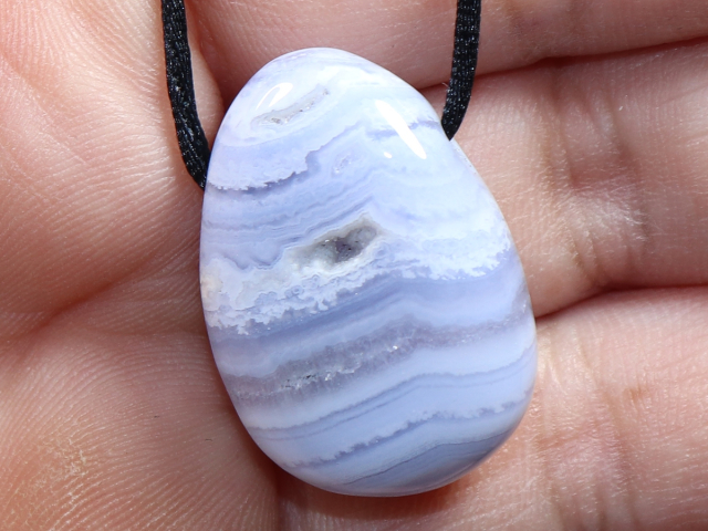 chalcedony with cord or silver 925
