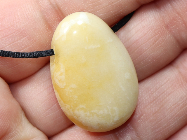 yellow jasper with cord or silver 925