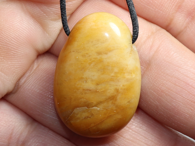 yellow jasper with cord or silver 925