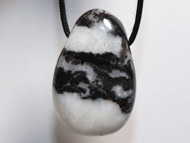 zebra marble with cord or silver 925