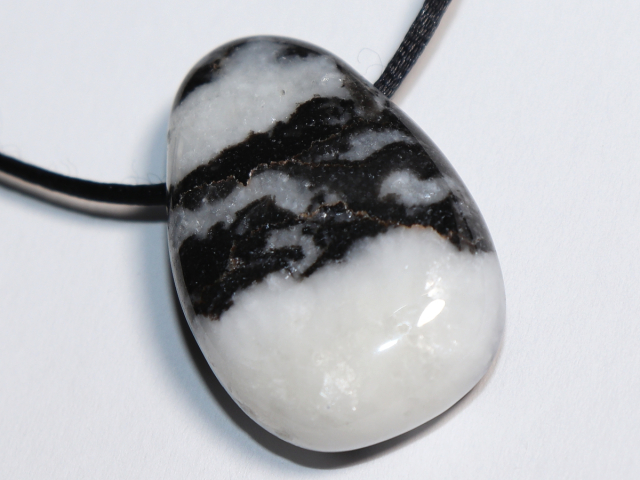 zebra marble with cord or silver 925