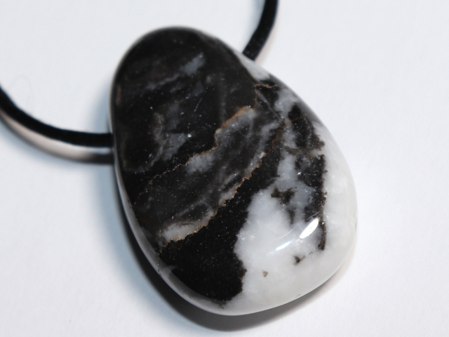 zebra marble with cord or silver 925