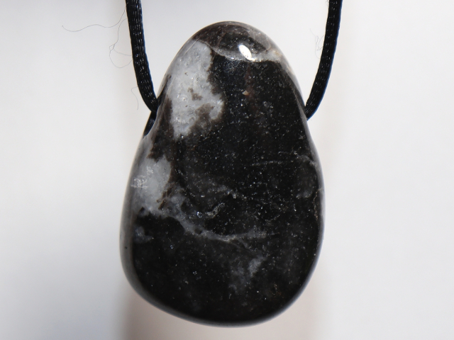 zebra marble with cord or silver 925
