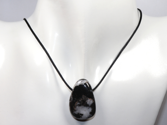 zebra marble with cord or silver 925