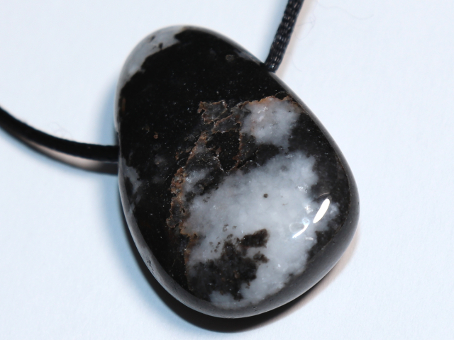 zebra marble with cord or silver 925