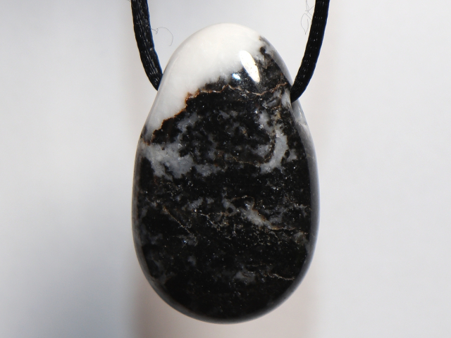 zebra marble with cord or silver 925