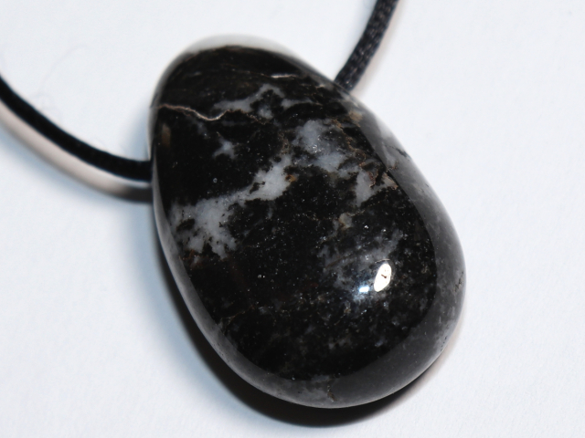 zebra marble with cord or silver 925