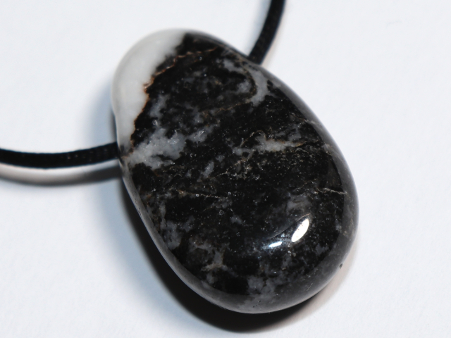 zebra marble with cord or silver 925