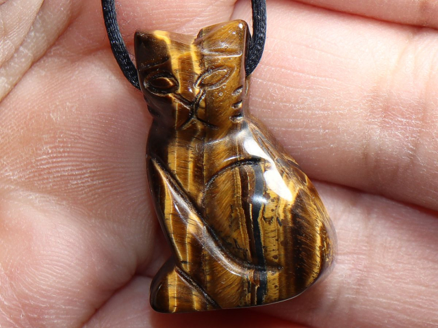 Tigerauge mit Band oder Silber 925